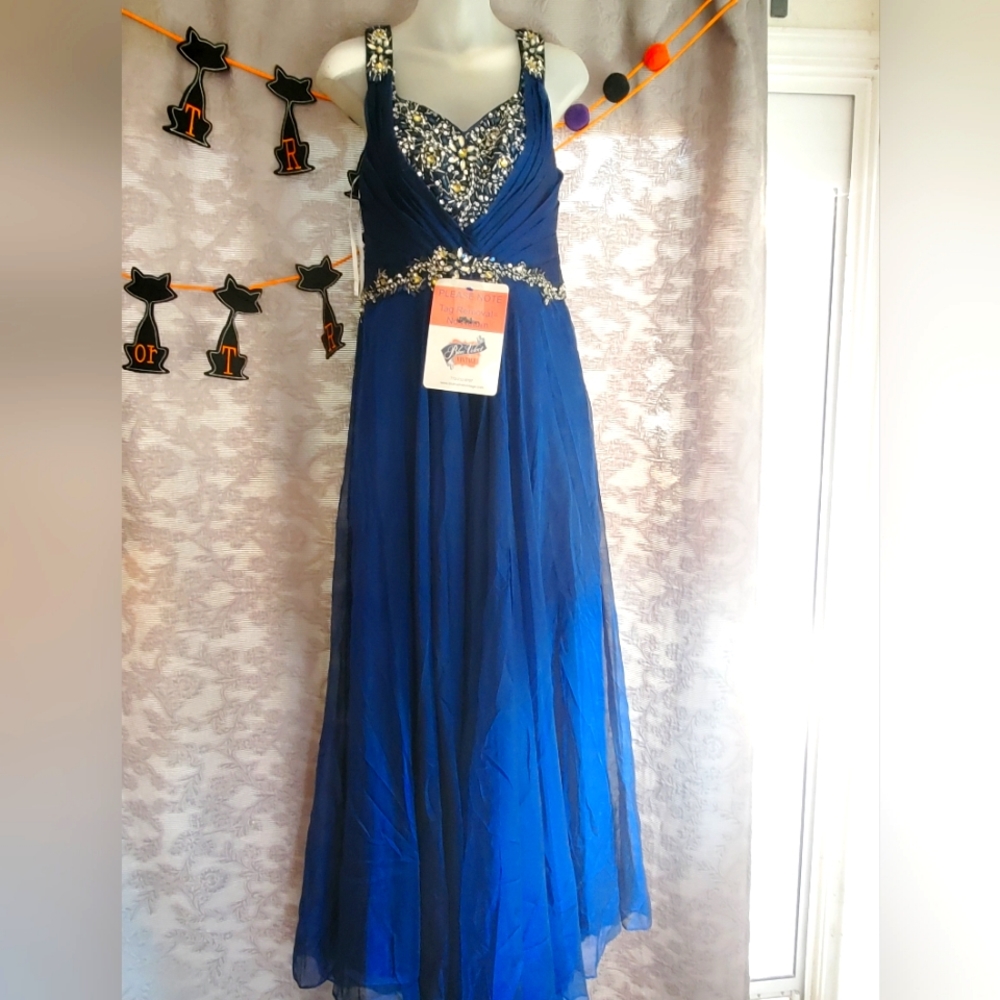 Chicas Medium Blue Beaded Dress